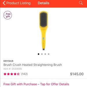 Dry bar hair straightening brush NEW